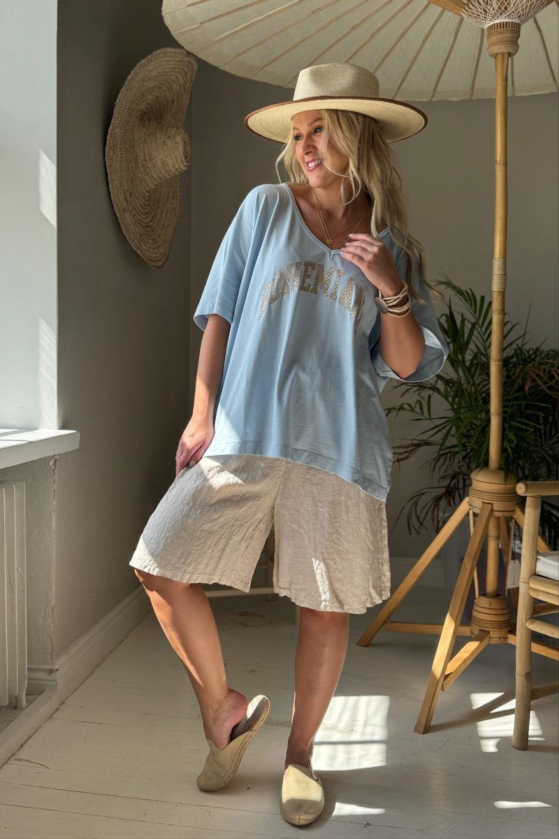 Bohemiana glitter t-paita, light blue
