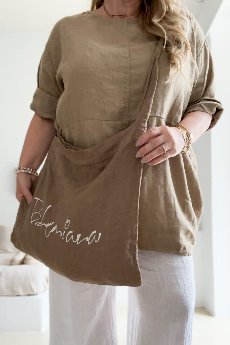 Bohemiana linen bag, savannah