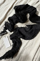 Boho mesh linen scarf, black