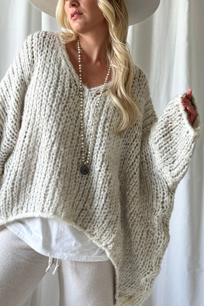 Boho romance jumper, beige