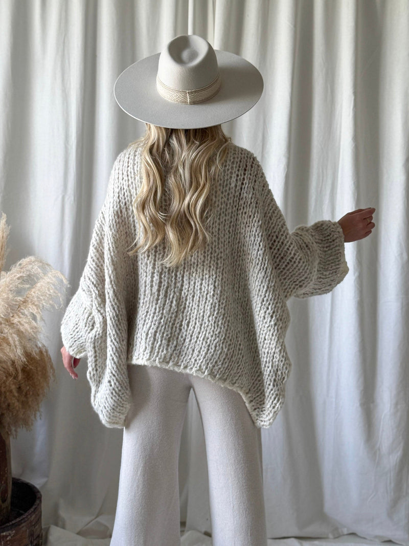 Boho romance jumper, beige