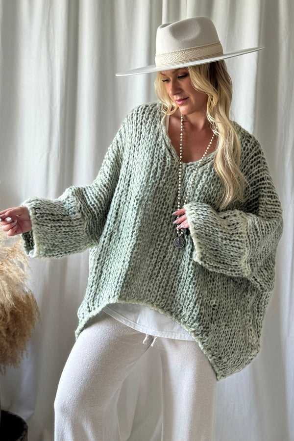 Boho Romance neule, sage