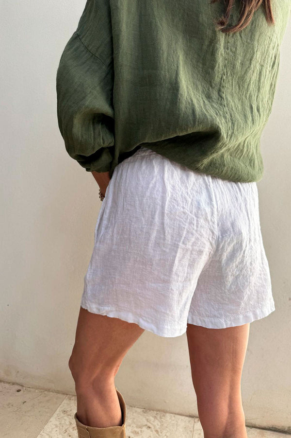 Bondi linen shorts, white