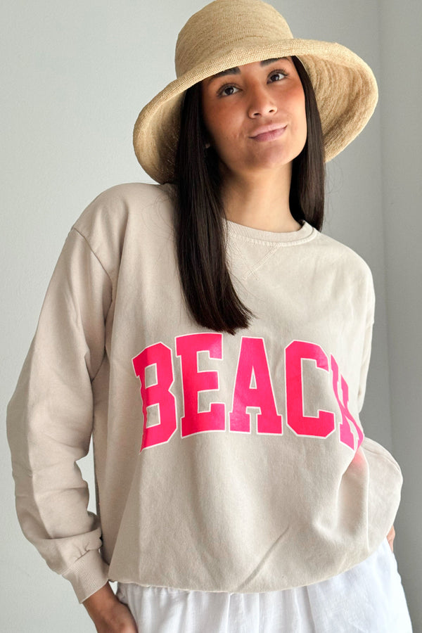 Beach cotton shirt, beige