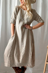 Carmolina linen dress, cashmere