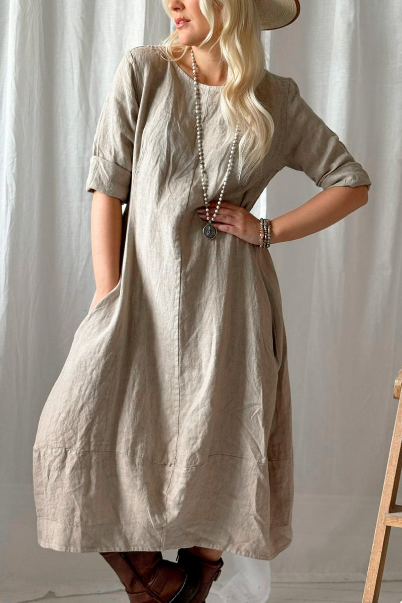 Carmolina linen dress, cashmere