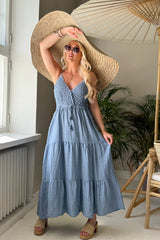 Casablanca pellavamekko, denim blue