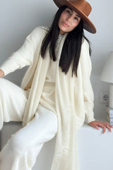 Cashmere love scarf, soft white