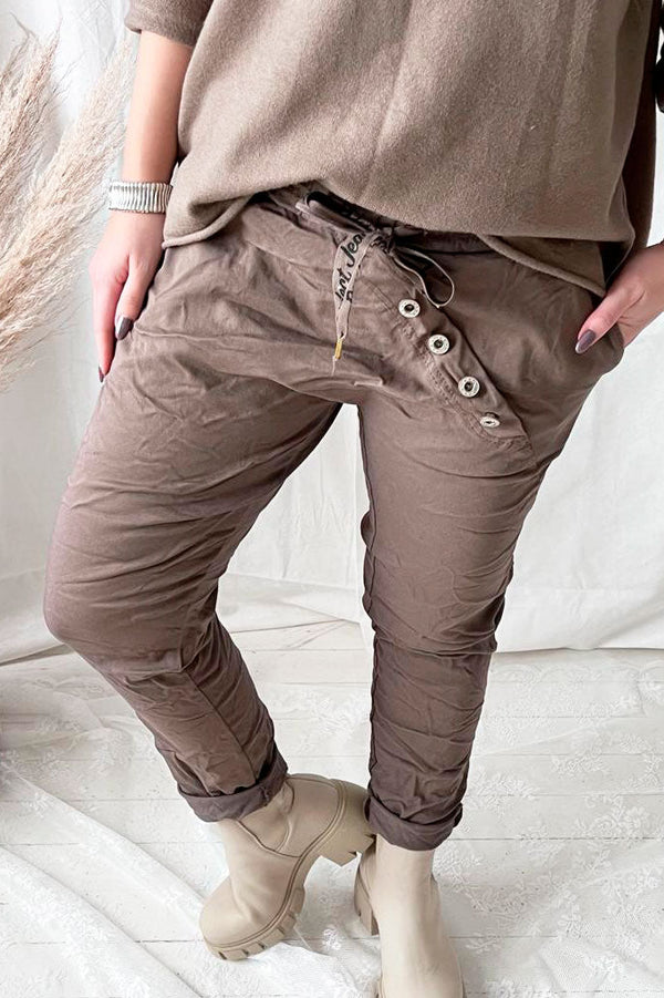 Casual cotton joggers, taupe