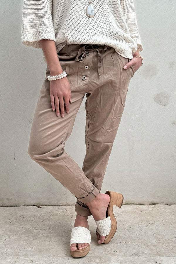 Casual tencel joggers, taupe