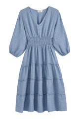 Celina linen dress, denim blue