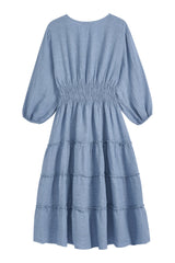 Celina linen dress, denim blue