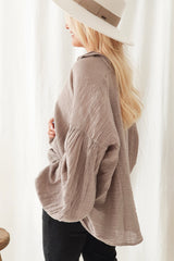 Chalky cotton shirt, taupe