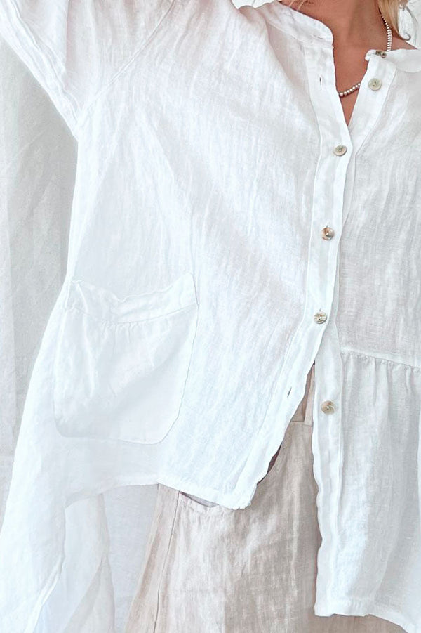 Chandra linen blouse, white