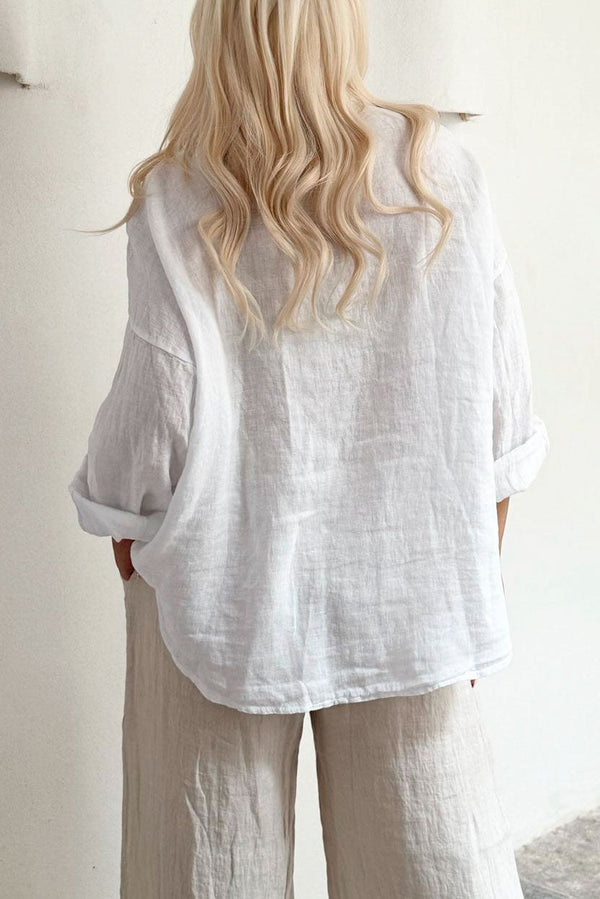 Charlee linen shirt, white