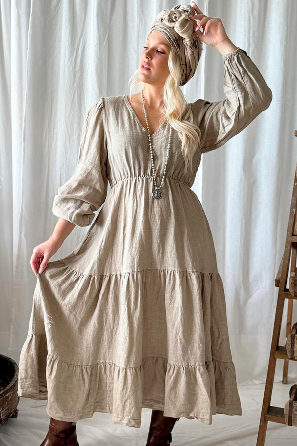 Charly linen dress, cashmere