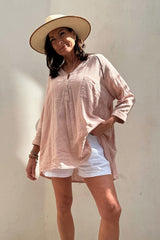 Chaya cotton shirt, light pink