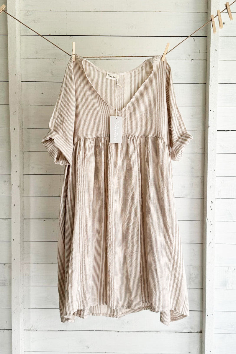 Christina linen dress, beige