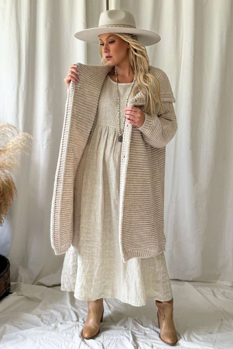 Chunky dream neuletakki, beige