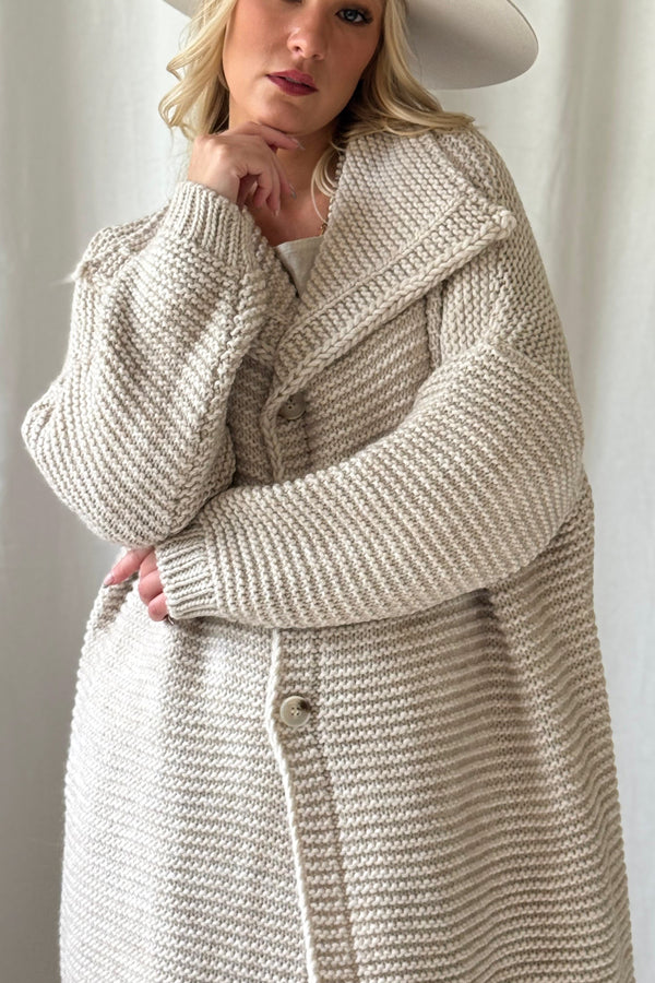 Chunky dream neuletakki, beige