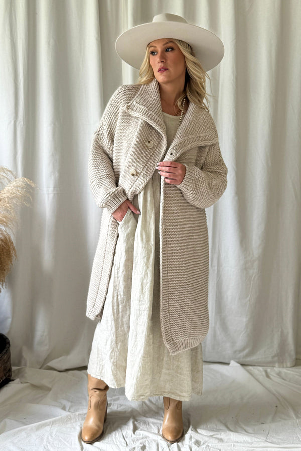 Chunky dream neuletakki, beige