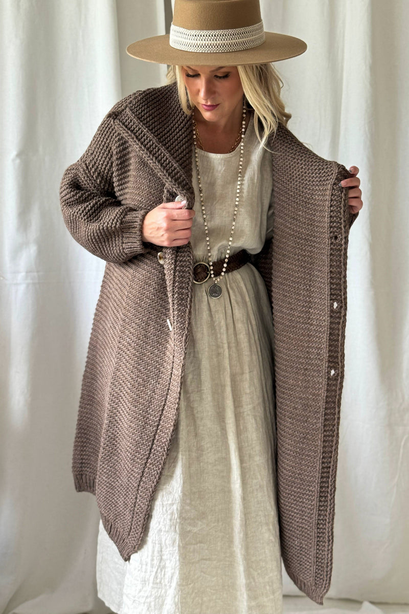 Chunky dream neuletakki, taupe