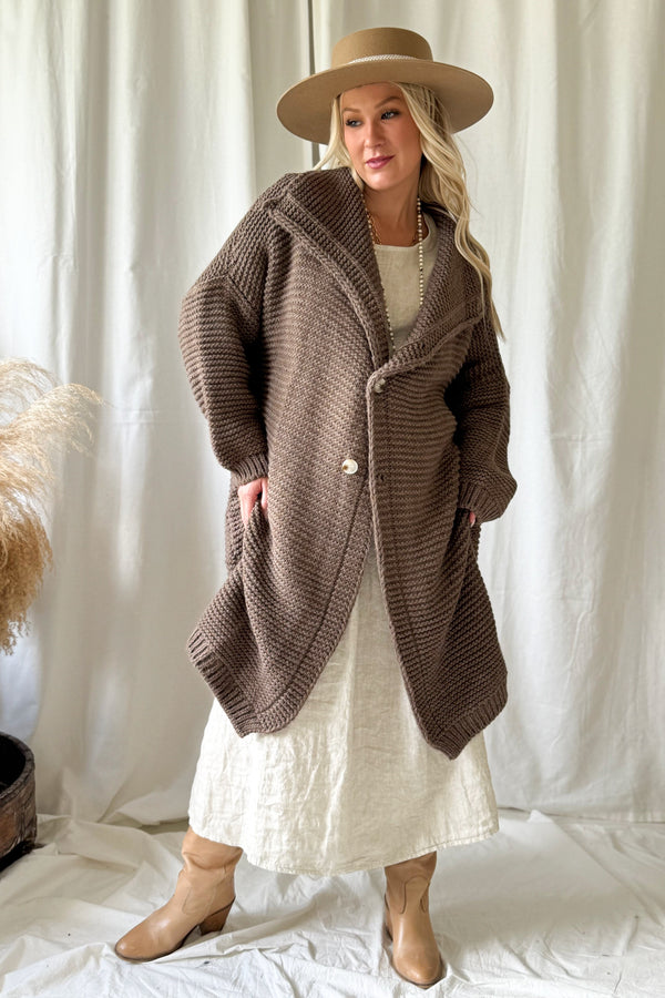 Chunky dream neuletakki, taupe