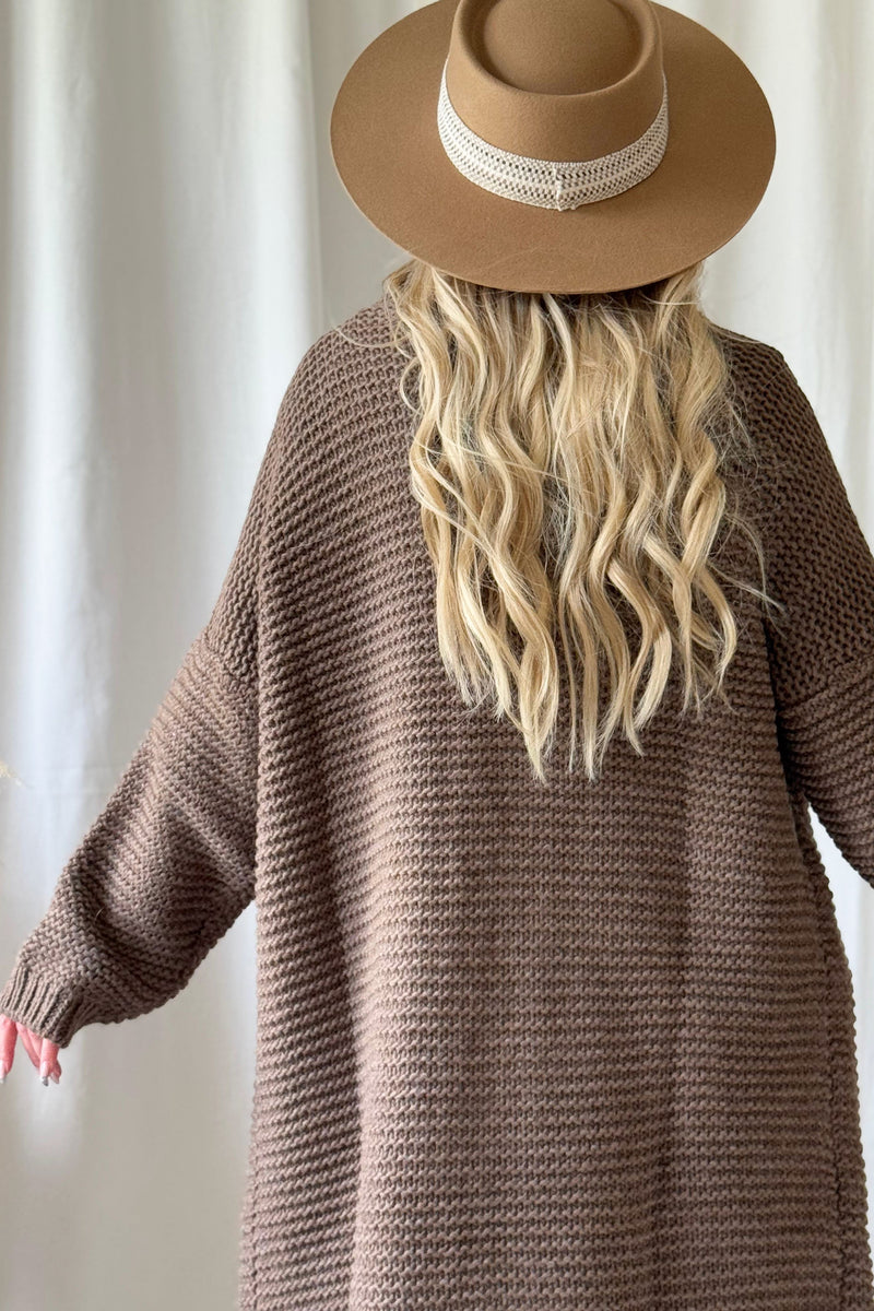 Chunky dream neuletakki, taupe