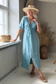 Collins linen dress, aqua
