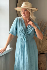 Collins pellavamekko, aqua