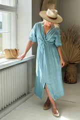 Collins pellavamekko, aqua