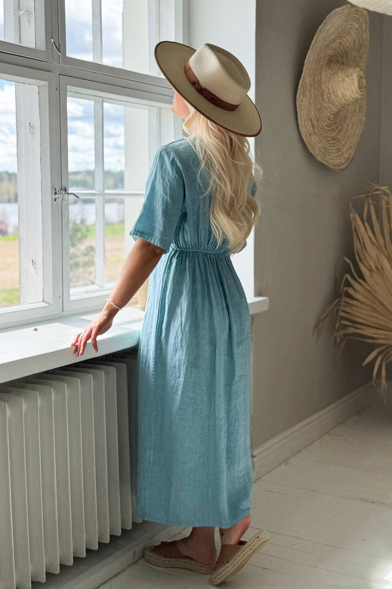 Collins pellavamekko, aqua
