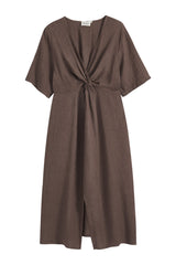 Collins linen dress, coffee