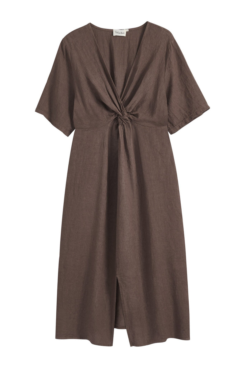 Collins linen dress, coffee