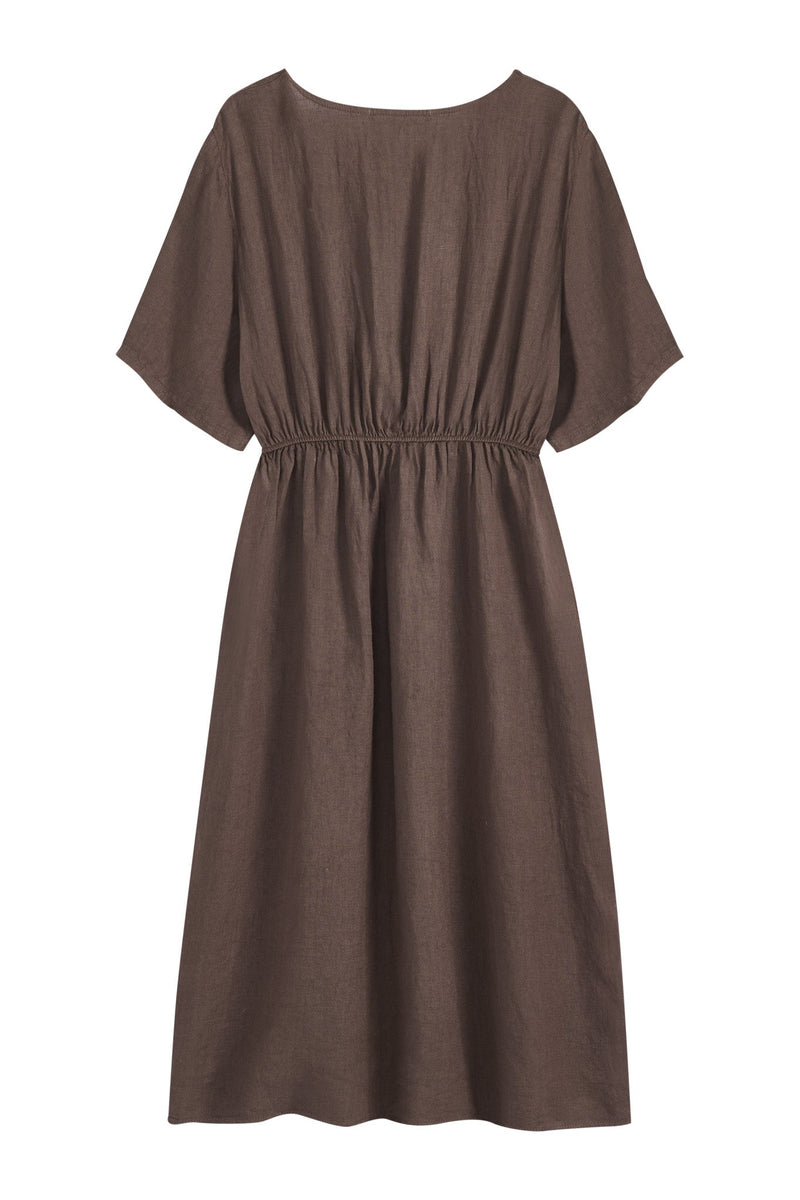 Collins linen dress, coffee