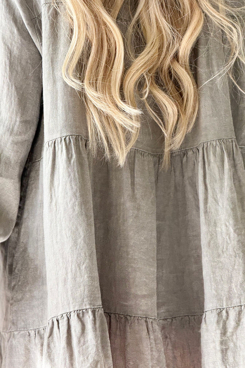 Cordelia pellavatunika, taupe