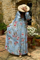 Corene viscose dress, floral print blue-pink