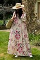Corene viscose dress, floral print sand-pink