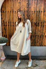 Cori cotton dress, beige