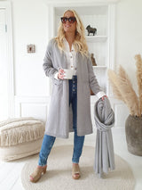 Cozy cashmere knit jacket, grey