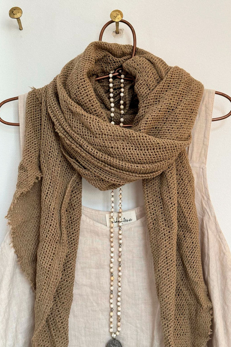 Crochet mesh scarf, savanna