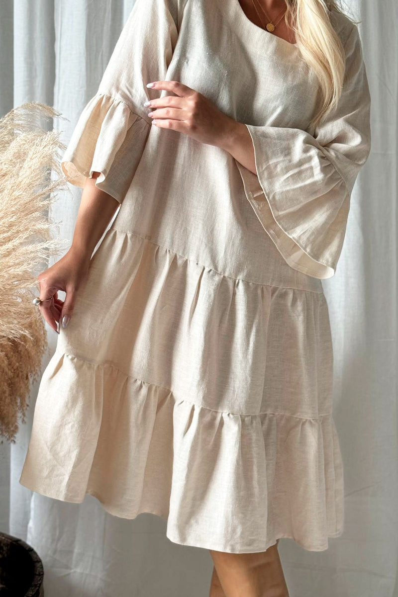 Daffodil linen dress, cream