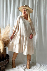 Daffodil linen dress, cream