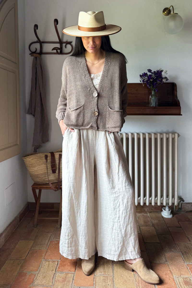 Dalia neuletakki, taupe