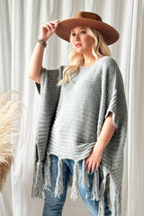 Dalila poncho, pearl grey