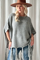 Dalila poncho, pearl grey