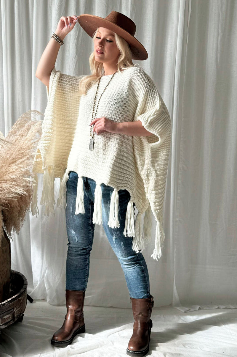 Dalila poncho, off white