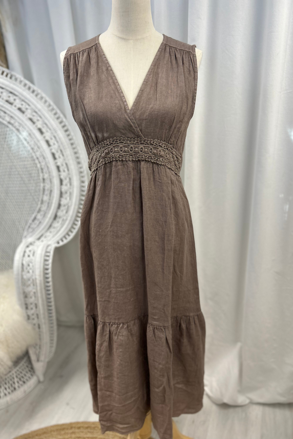 Danielle linen dress, taupe