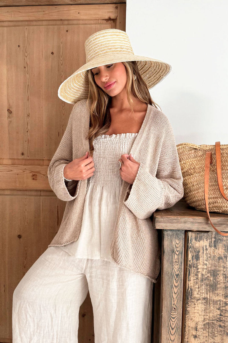 Danni cotton cardigan, beige