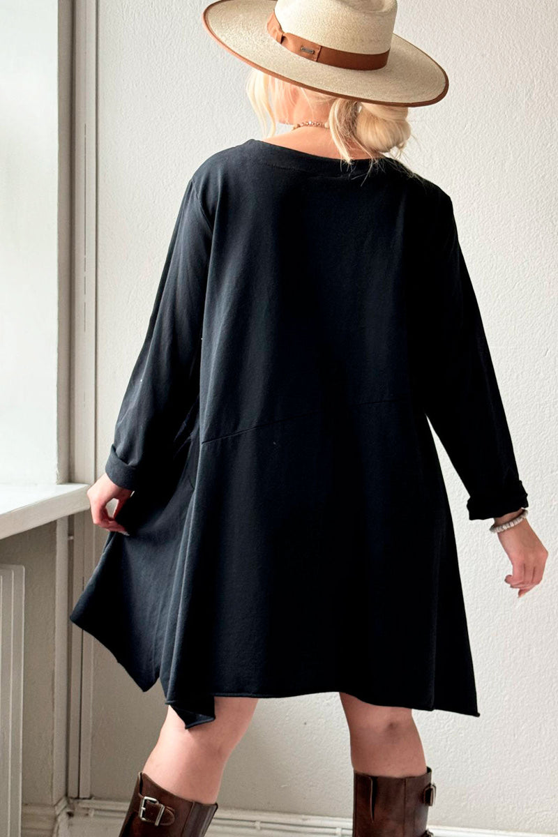 Darina cotton tunic, black